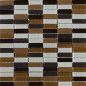 Maxwhite ASHS4M-1 Mozaika skleněná, hnědá, tmavě hnědá, krémová 29,7 x 29,7 cm