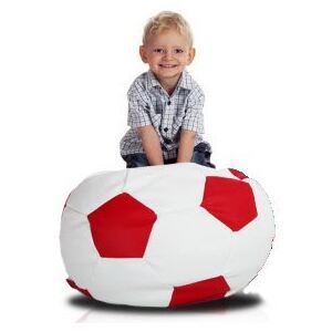 Sedací vak fotbalový míč malý bílo-červený EMI