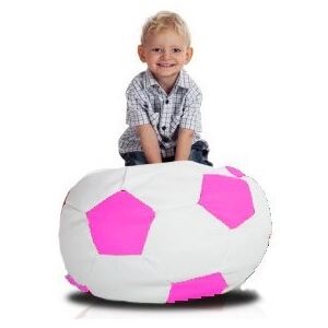 Sedací vak fotbalový míč malý bílo-růžový EMI