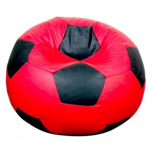 Sedací vak fotbalový míč červeno-černý EMI