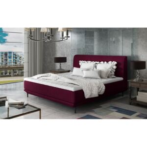 Čalouněná postel Scarlett 180x200, vínově červená, vč. matrace