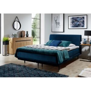 Čalouněná postel Scarlett 180x200, tmavě modrá, vč. matrace