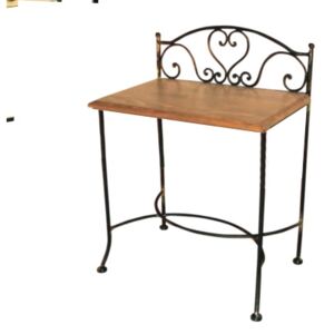 Iron Art MALAGA noční stolek Barva kovu: příplatková - vyberte dle popisu níže, Barva dřeva: příplatek 1 - vyberte dle popisu níže