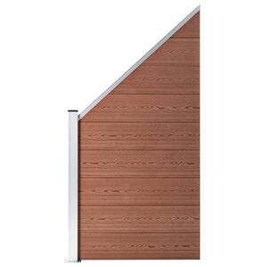 Zahradní plot Atlanta - dřevoplast - 1 šikmý díl - 100-180 cm | hnědý