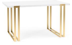 Jídelní stůl EWEN II 140 cm - bílá/zlatá