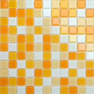 Maxwhite CH4006PM Mozaika skleněná, bílá, žlutá, oranžová 30 x 30 cm