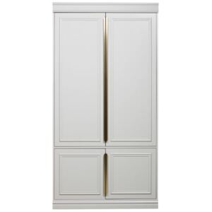 Bílá borovicová šatní skříň Zinena I 215x110 cm