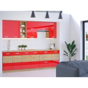 Stolarz kuchyňská linka ARTISAN červená + Rozměr: 260 cm