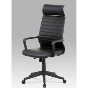 Autronic - Kancelářská židle, černá koženka, plastový kříž, houpací mechanismus - KA-C839 BK