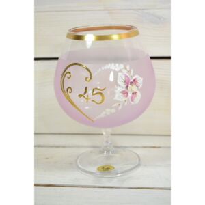 Výroční pohár na 45. narozeniny - BRANDY - růžový