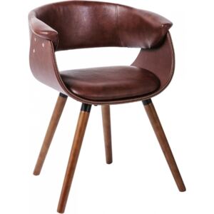 Kare Design Hnědá kožená židle Monaco Nougat