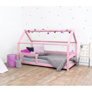 Benlemi Dětská postel domeček Tery s bočnicí Barva: Růžová, Rozměr: 90 x 200 cm