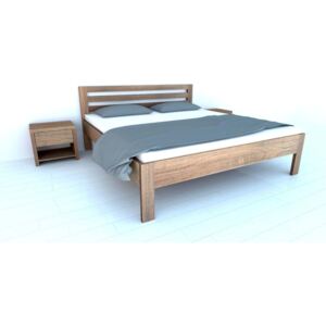 Postel dvoulůžko PAVLA Smrk 140x200 - designově jednoduchá postel s masivní konstrukcí, síla masivu 4 cm