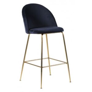 House Nordic Barová židle LAUSANNE velvet modrá/nohy mosaz