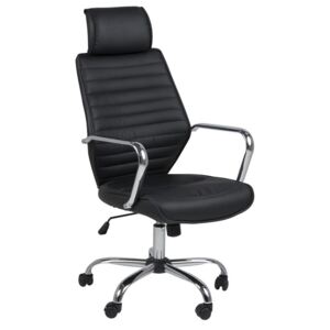SCANDI Černá čalouněná kancelářská židle Edua