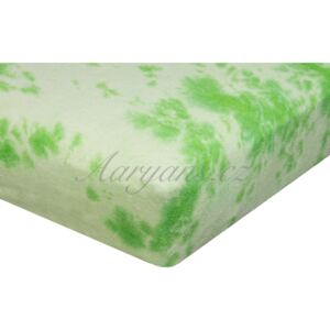 Aaryans Batikované prostěradlo froté zelené Rozměry: 90 x 200 cm