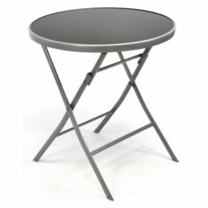 Zahradní bistro stolek skleněný se sklopnou deskou - stříbrný - OEM D35060