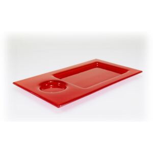 BDK-GLASS Tácek na sushi 35x20cm - červený