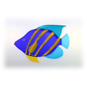 BDK-GLASS Skleněná závěsná maxi ryba - modrá