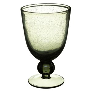 Sklenka na víno ze zeleného skla GREY BUBBBLE, 10 cm