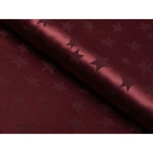 Dekorační látka PM-003 Hvězdičky - vínově červená - šířka 160 cm