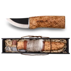 Finský nůž Roselli 17cm, sobí kožešina / dárkový set