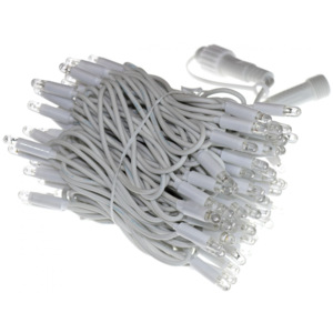 Seizis Řetěz 100LED - 10m, bílá svítící, bílý kabel