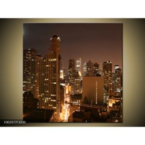 Obraz nočního pohledu na mrakodrapy (F002977F3030)
