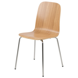 Dřevěná jídelní židle v dekoru dub na kovové konstrukci SET 4 ks DO137
