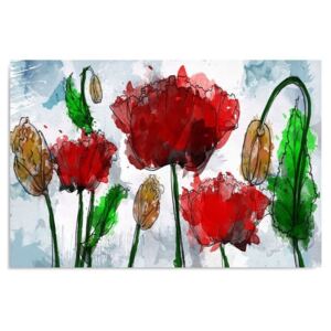Obraz CARO - Red Poppies 100x70 cm