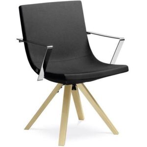 LD SEATING - Židle MOON s dřevěnou podnoží a s područkami