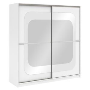 Stolar Šatní skříň Mediolan Dveře: Bílé sklo