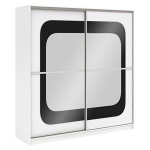 Stolar Šatní skříň Mediolan Dveře: Černé sklo