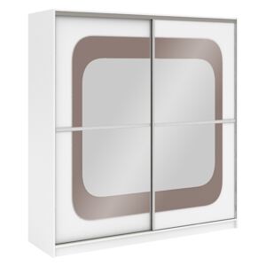 Stolar Šatní skříň Mediolan Dveře: Hnědé sklo