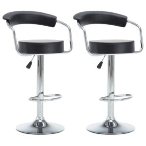Otočné barové židle z umělé kůže 2 ks - černé | 52x51x106 cm