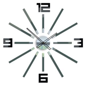 Moderní nástěnné hodiny SHEEN GRAY-BLACK HMCNH038-grayblack (nalepovací hodiny na stěnu)