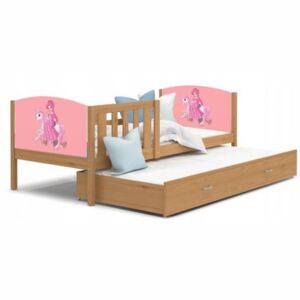 Dětská postel TAMI P2 80x190 cm v provedení olše s motivem princezny