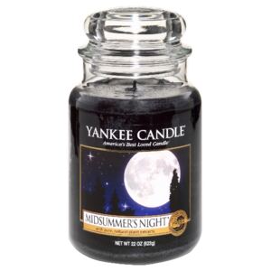 Yankee Candle - vonná svíčka Midsummers Night 623g (Omamná a mužná směs pižma, pačuli, šalvěje a mahagonové kolínské. Krásná a velmi smyslná, přesto čistá kompozice pro muže.)