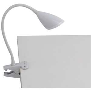 LEDT-HEGEL-WHITE stolní lampa klipsnaLED 3,2W plast a kov bílá barva