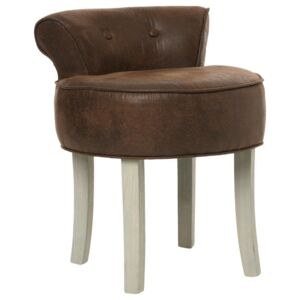 Měkká čalouněná stolička FIRMIN stolička k toaletnímu stolku - umělá kůže, hnědá barva