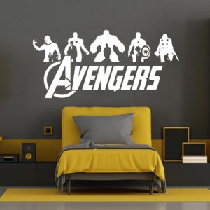 Samolepka na zeď GLIX - Avengers Bílá 50x20 cm