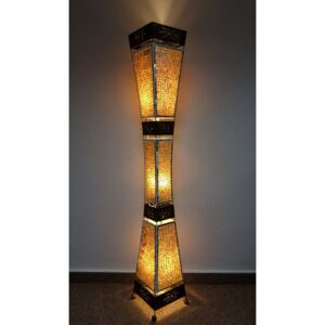 Lampa stojací WAJAN, zlatá / žlutá, 150 cm, ruční práce