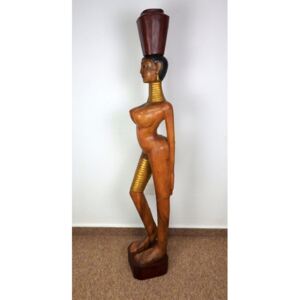 Socha Exotická žena, dřevo, ruční práce, Thajsko151 cm