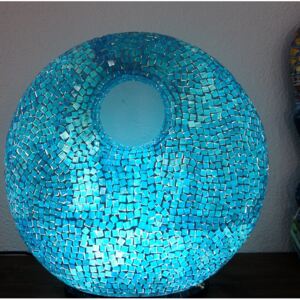 Stolní lampa modrá DONAT XXL, mozaiková, ruční práce