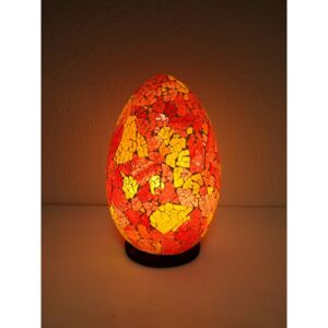 Stolní lampa EGG ART , žlutě/červená, ruční práce,30 cm