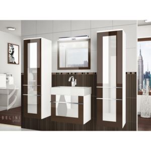 Moderní stylová koupelnová sestava s led osvětlením ELEGANZA 5PRO + zrcadlo ZDARMA 123