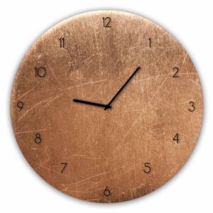 Skleněné nástěnné hodiny - Styler Copper | Rozměry: 30x30 cm