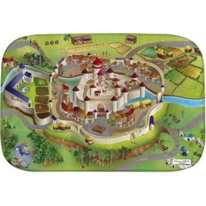HOUSE OF KIDS Dětský hrací koberec Středověk 3D Ultra Soft 100x150 zelený