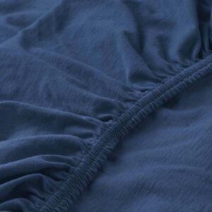 XPOSE® Jersey prostěradlo Exclusive s lycrou - tmavě modrá 90x200 cm