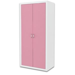 Dětská šatní skříň FILIP, color, bílý/růžový
